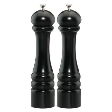 Chef Specialties 10502 Chef Professional Series 10" Imperial Ebony Finish Wood Pepper Mill and Salt Mill Set