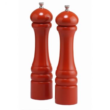 Chef Specialties 10902 Chef Professional Series 10" Autumn Hues Butternut Orange Wood Pepper Mill and Salt Mill Set