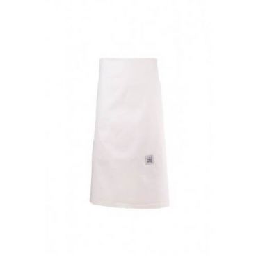 Chef Revival A005 30" White Poly Cotton Four Sided Chef Bistro Apron - One Size