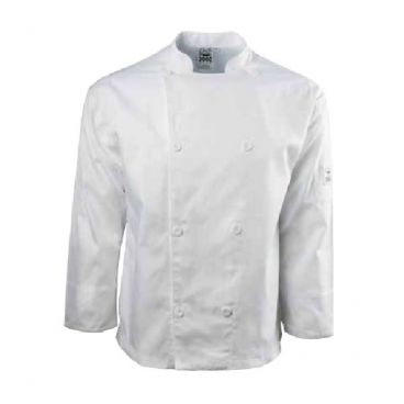 Chef Revival J003-2X 2XL White Poly Cotton Men's Knife & Steel Long Sleeve Chef's Jacket