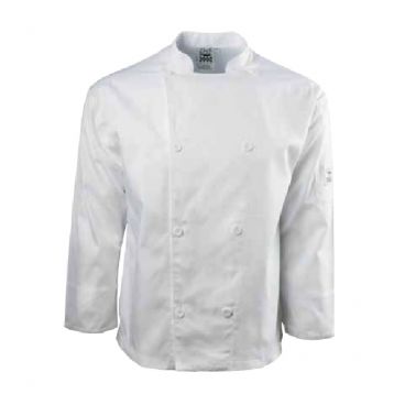 Chef Revival J003-3X 3XL White Poly Cotton Men's Knife & Steel Long Sleeve Chef's Jacket