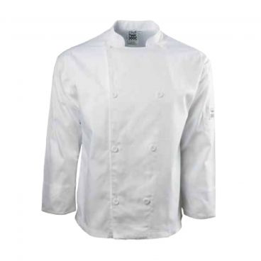 Chef Revival J003-XL XL White Poly Cotton Men's Knife & Steel Long Sleeve Chef's Jacket