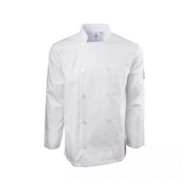 Chef Revival J100-M Medium White Poly Cotton Men's Double Breasted Chef's Jacket