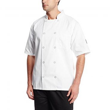 Chef Revival J105-2X 2XL White Poly Cotton Men's Double Breasted Short Sleeve Chef's Jacket