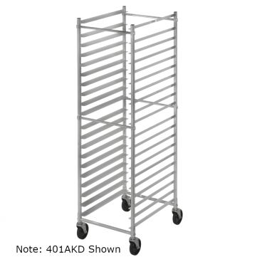 Channel Mfg 403AKD Aluminum 12 Pan End Load Bun Pan Rack with 5 Inch Casters
