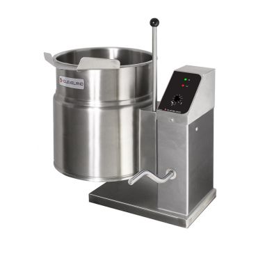 Cleveland KET6TGB_240/60/3 6 Gallon Tilting 2/3 Steam Jacketed Electric Tabletop Kettle With Gear Box - 240V