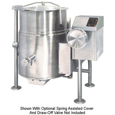 Cleveland Range KGL25T Natural Gas 25-Gallon Capacity 2/3 Steam Jacketed Floor Model Stainless Steel Manual Tilt-Type Gas-Fired Kettle Without Cover Or Draw-Off Valve, 120V 90,000 BTU