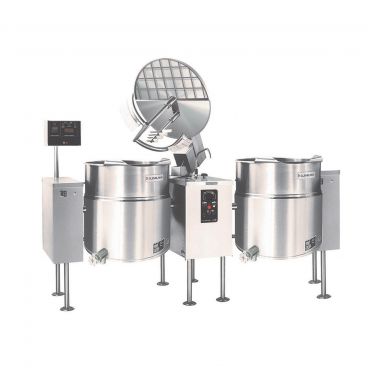 Cleveland TMKEL100T_240/60/3 100 Gallon Tilting 2/3 Steam Jacketed Electric Twin Mixer Kettle - 240V
