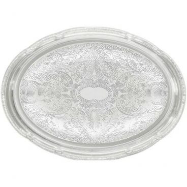 Winco CMT-1318 Oval Chrome Serving Tray