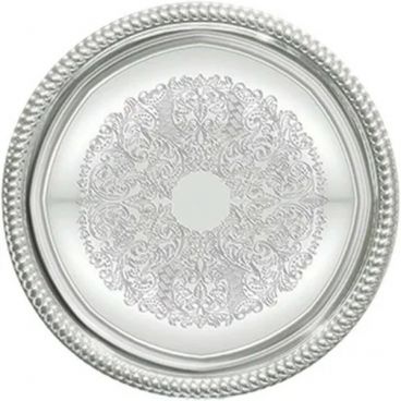 Winco CMT-14 14" Round Chrome-Plated Buffet Catering Tray