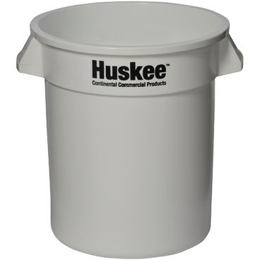 Continental 1001WH White 10-Gallon Capacity 15 3/4" Diameter Round Huskee Waste Receptacle Without Lid