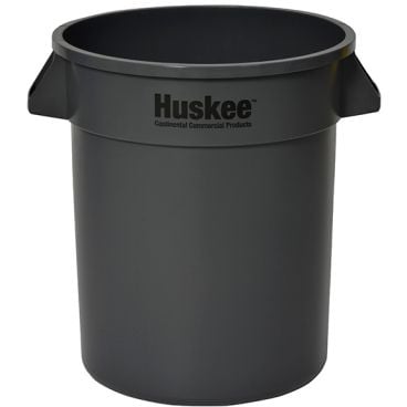 Continental 2000GY Gray 20-Gallon Capacity 19 1/2" Diameter Huskee Round Waste Receptacle Without Lid