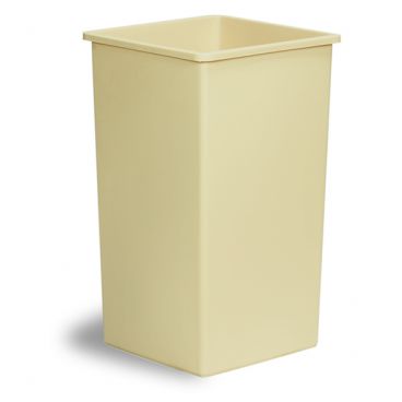 Continental 25BE Beige 25-Gallon Capacity 16 1/2" Square Swingline Waste Receptacle