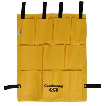 Continental 277 Yellow Vinyl 10 Pocket Bag Caddy For Folding Carts