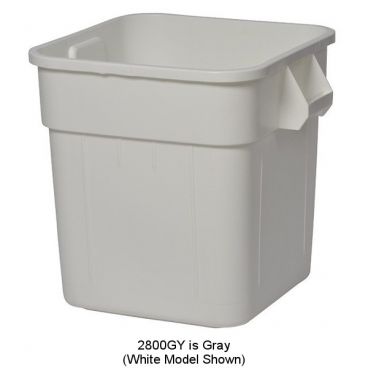 Continental 2800GY Gray 32-Gallon Capacity 24 3/4" x 21 1/2" Huskee Square Waste Receptacle