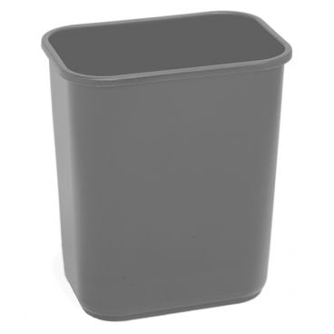 Continental 2818GY Gray 28 1/8-Quart Capacity 14 1/2" x 10 1/2" Commercial Rectangle Linear Low Density Polyethylene Waste Basket Without Lid