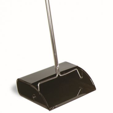 Continental 825 Black 12" x 9" x  30 1/2" High Metal Pick-Up Dust Pan With Chrome Handle