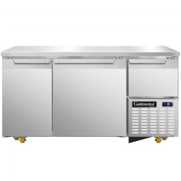 Continental Refrigerator FA60N-U 60" Undercounter Freezer with 2 Full Doors and 1 Half Door - 19 Cu. Ft.