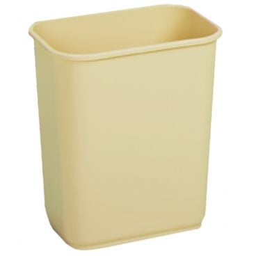 Continental 2818BE Beige 28 1/8-Quart Capacity 14 1/2" x 10 1/2" Commercial Rectangle Linear Low Density Polyethylene Waste Basket Without Lid