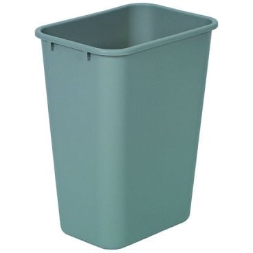 Continental 4114GY Gray 41 1/4-Quart Capacity 15 1/2" x 11 1/2" Commercial Rectangle Linear Low Density Polyethylene Waste Basket Without Lid