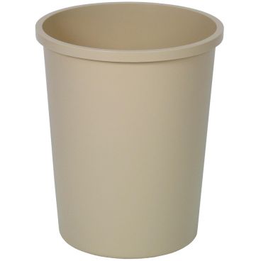 Continental 4438BE Beige 44 3/8-Quart Capacity 16" Diameter Commercial Round Molded Polyethylene Waste Basket Without Lid