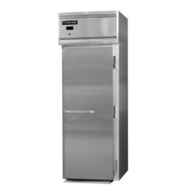 Continental Refrigerator D1RINSSE 35.25" Extra-High Designer Line Stainless Steel One Section Roll-In Refrigerator With 1 Full-Height Solid Door And 72" Cart Capacity, 115 Volts