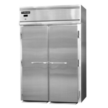 Continental Refrigerator D2FIN 68.5" Two Section Designer Line Roll-In Freezer With 2 Full-Height Solid Doors And 66-1/4" Cart Capacity, 115/208-230 Volts