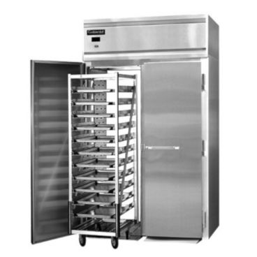 Continental Refrigerator D2FINRT 68.5" Designer Line Two Section Roll-Thru Freezer With 4 Full-Height Solid Doors And 66-1/4" Cart Capacity, 115/208-230 Volts