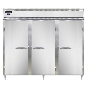 Continental D3REN 3-Section Designer Line Extra Wide Standard Depth Reach-In Refrigerator with Full Height Solid Doors - 75 Cu. Ft.