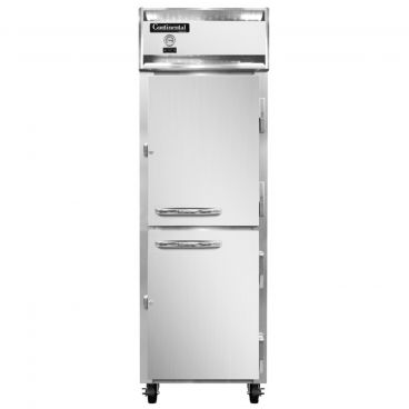 Continental Refrigerator 1FNHD 26" Reach-In Freezer With 2 Half-Height Solid Doors, 20 Cubic Ft, 115 Volts
