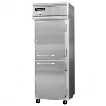 Continental Refrigerator 1FESNSA 28-1/2" Extra Wide Shallow Depth Reach-In Freezer With 1 Full-Height Solid Door And Aluminum Interior, 18 Cubic Ft, 115 Volts
