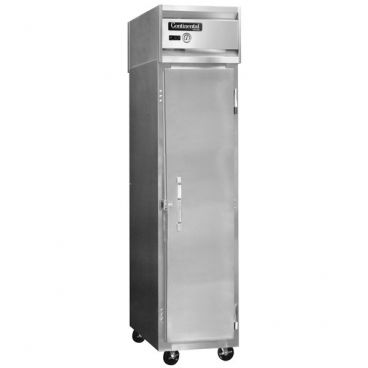 Continental Refrigerator 1FSENSA 17-3/4" Slim Line Reach-In Freezer With 1 Full-Height Solid Door And Aluminum Interior, 15 Cubic Ft, 115 Volts