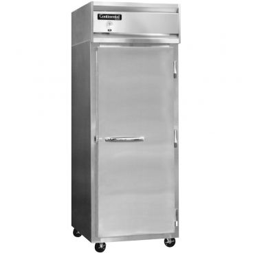 Continental Refrigerator 1FXSNSS 36-1/4" Extra Wide Shallow Depth Stainless Steel Reach-In Freezer With 1 Full-Height Solid Door, 26 Cubic Ft, 115 Volts