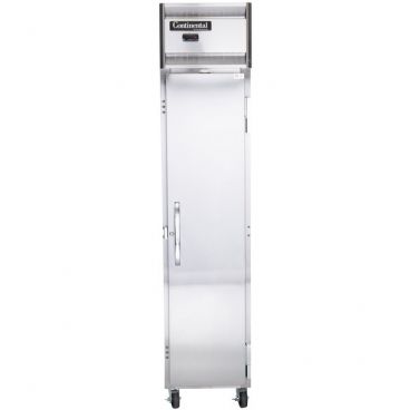Continental Refrigerator 1RSEN 17-3/4" Slim Line Reach-In Refrigerator With 1 Full-Height Solid Door, 15 Cubic Ft, 115 Volts
