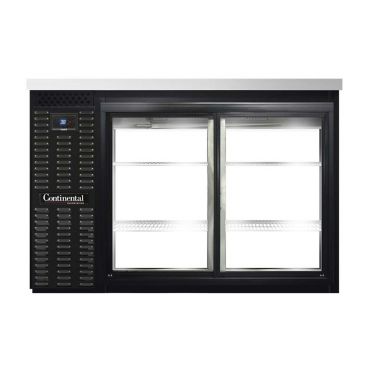 Continental Refrigerator BB50NSGDPT 50" Black Pass-Thru Sliding Glass Door Refrigerated Back Bar Storage Cooler, 16 Cubic Feet, 115 Volts
