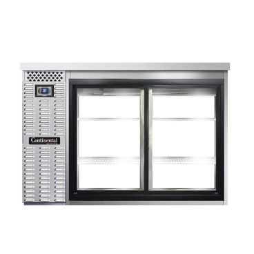 Continental Refrigerator BB50NSSSGDPT 50" Stainless Steel Pass-Thru Sliding Glass Door Back Bar Storage Cooler, 16 Cubic Feet, 115 Volts