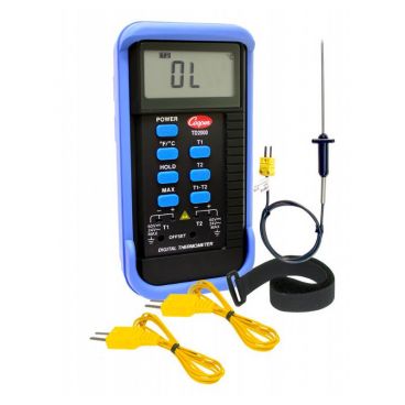 Cooper-Atkins TD2000-01 Dual-Input Thermocouple Kit With TD2000 Instrument And 2 Bead Tip Probes And Needle Probe And Velcro Wrist Strap