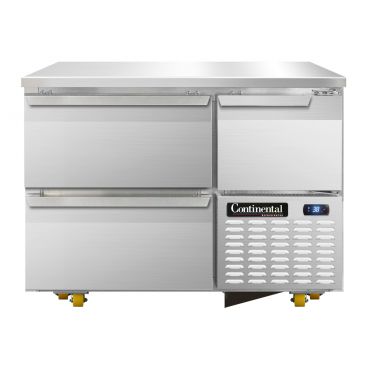 Continental Refrigerator RA43N-U-D 43" Undercounter Refrigerator with 2 Drawers and 1 Half Door - 12 Cu. Ft.
