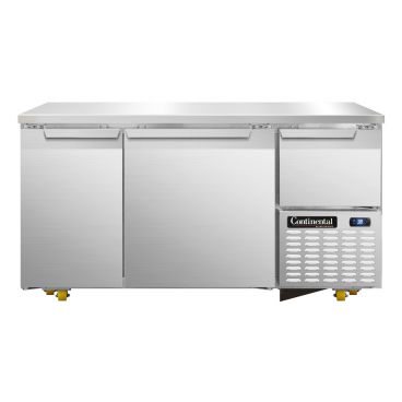 Continental Refrigerator RA60N-U 60" Undercounter Refrigerator with 2 Doors and 1 Half Door - 19 Cu. Ft.