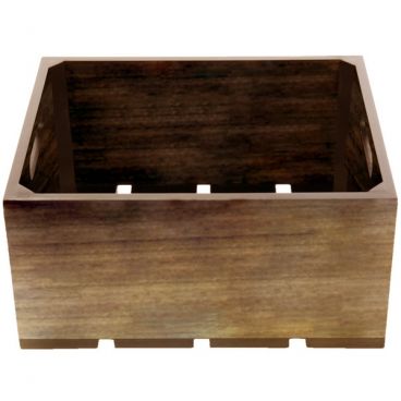 Tablecraft CRATE126 Gastronorm 12 3/4" x 10 3/8" x 6 1/4" Acacia Wood Serving and Display Crate 