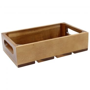Tablecraft CRATE13 Gastronorm 12 3/4" x 7" x 2 3/4" Acacia Wood Serving and Display Crate