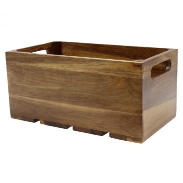 Tablecraft CRATE134 Gastronorm 12 3/4" x 6 7/8" x 4 1/4" Acacia Wood Serving and Display Crate