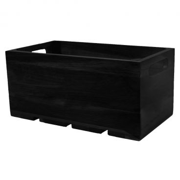 Tablecraft CRATE134BK Gastronorm 12 3/4" x 6 7/8" x 4 1/4" Black Wood Serving and Display Crate