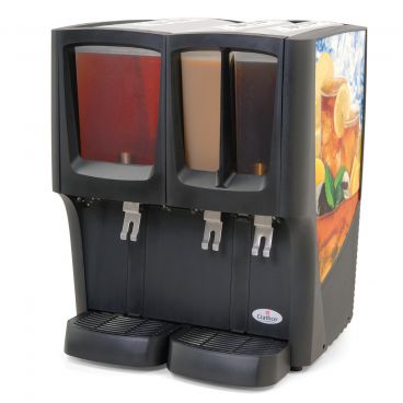 Crathco C-3D-16 G-Cool Focus Flavor 3 Bowl Pre-Mix Cold Beverage Dispenser with (1) 5 Gallon Hopper and (2) 2.4 Gallon Hoppers - 120V