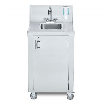 Crown Verity CV-PHS-4 24" Portable One-Compartment Hand Sink Cart