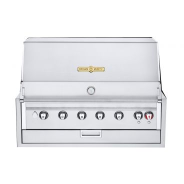 Crown Verity IBI42LP Infinite Series 42" Liquid Propane Stainless Steel Built-In Outdoor 6 Burner BBQ Grill/ Charbroiler with Roll Dome - 94,000 BTU