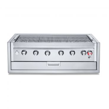 Crown Verity IBI42NG-GO Infinite Series 42" Natural Gas Stainless Steel Built-In Outdoor 6 Burner BBQ Grill/ Charbroiler - 94,000 BTU