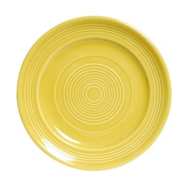 Tuxton CSA-090 Concentrix 9" Diameter Saffron Yellow Wide Rim China Plate