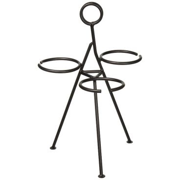 American Metalcraft CSD3 8 1/4" Black Wrought Iron 3-Cone Stand