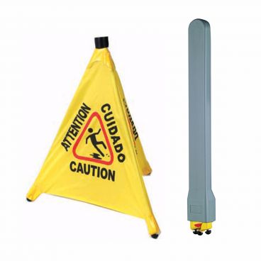 Winco CSF-SET Pop-Up Caution Cone with Storage Tube